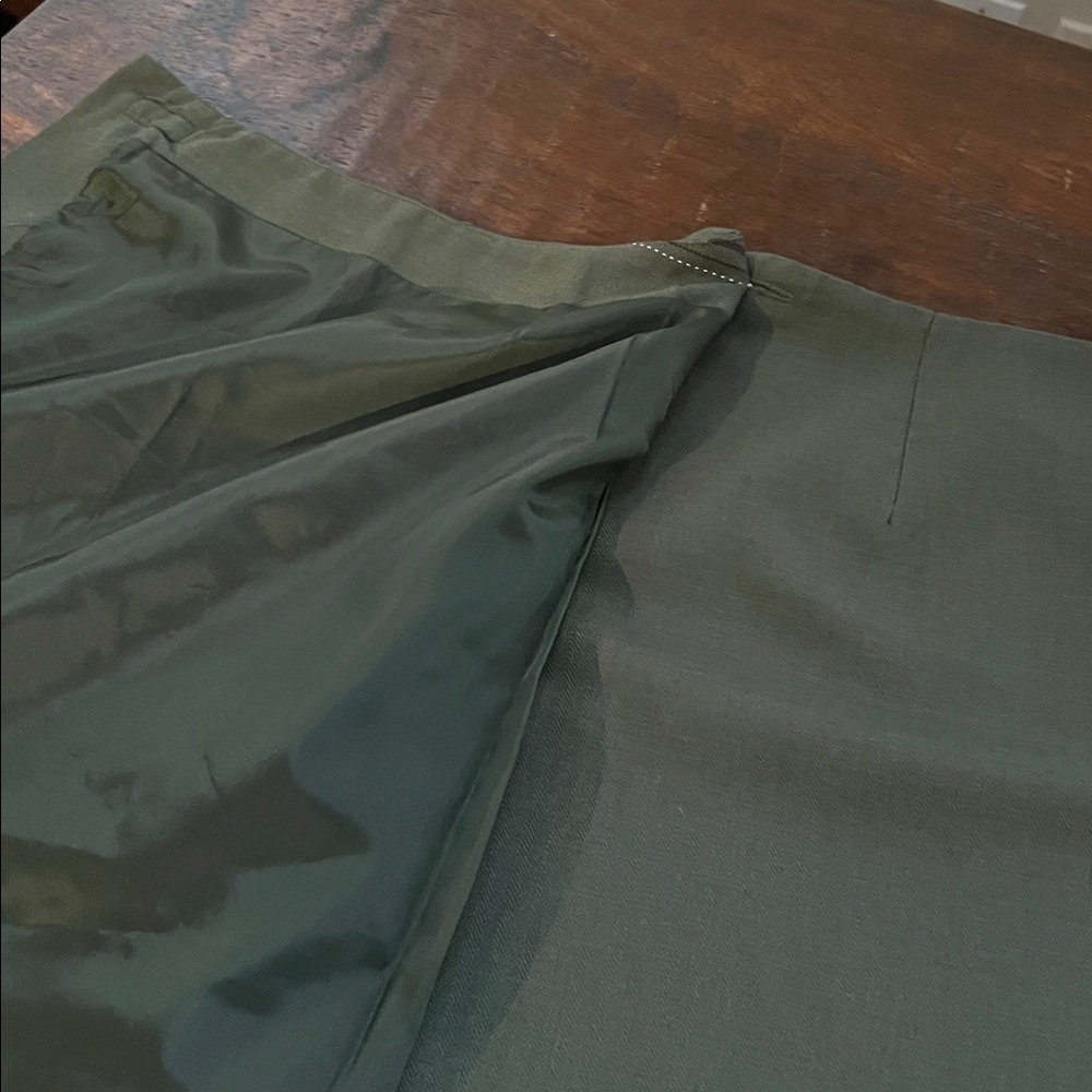 SAG HARBOR Vintage Western Wrap Woven Blanket Fringed Midi Skirt Green 12 (EUC) - Picture 9 of 11